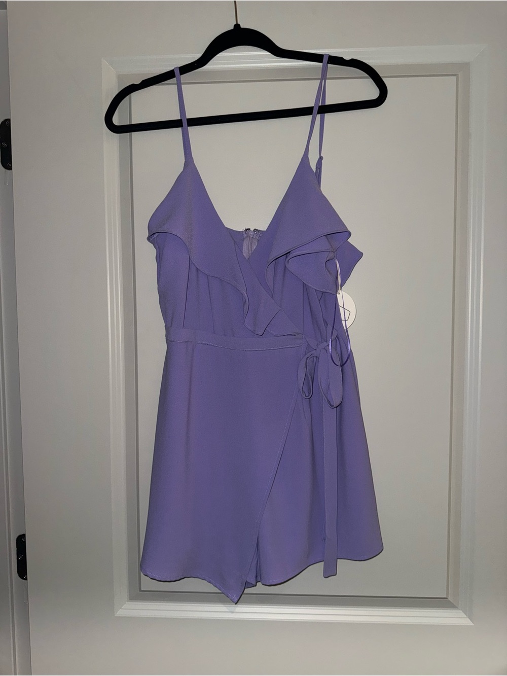 Lilac Ruffle-Front One-Piece Romper